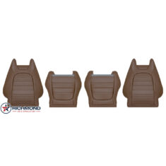2016-2023 Mercedes-Benz C250 C300 2-Door Coupe Replacement Leather Seat Covers: Driver & Passenger Complete, Saddle Brown Perforated