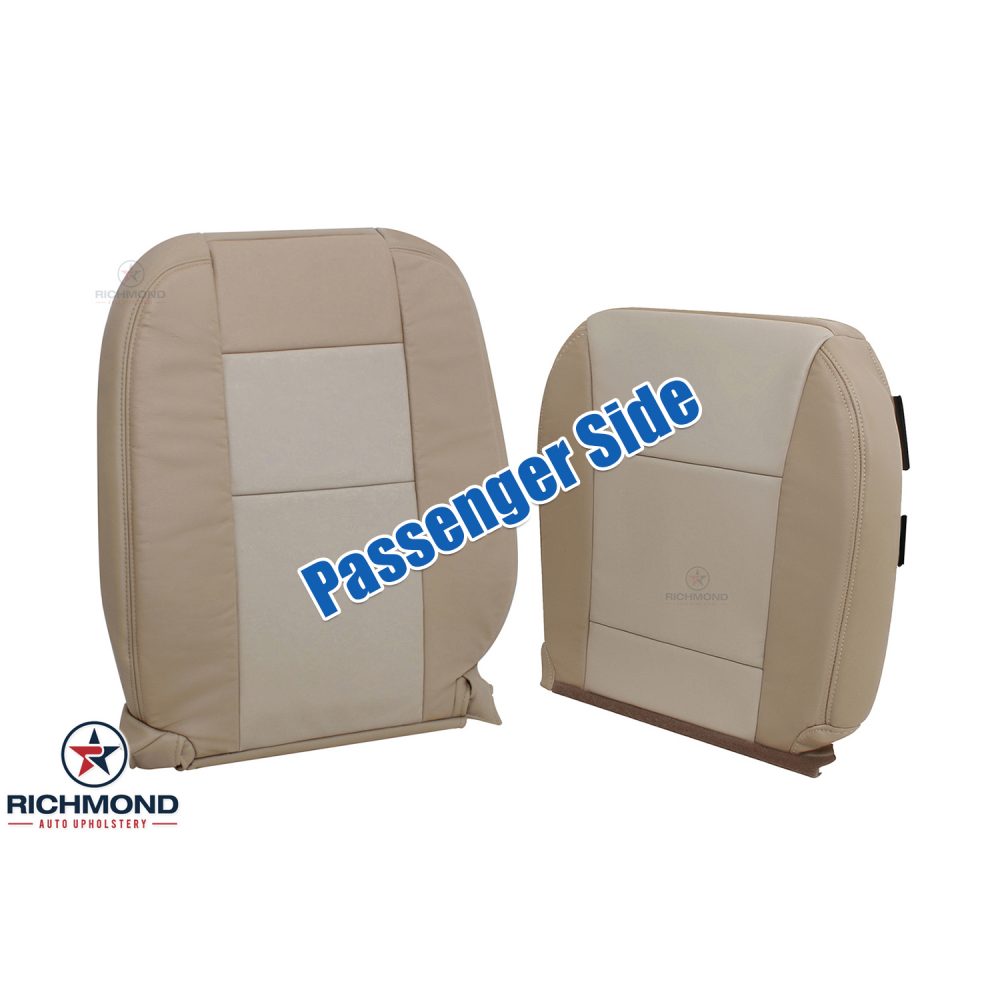 2006-2008 Ford Explorer Passenger Bottom Leather Seat Cover two tone Tan Pattern 