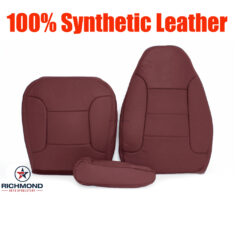 1992-1996 Ford Bronco XLT Replacement Synthetic Leather Seat Cover: Driver Side Complete, Red