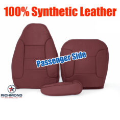 1992-1996 Ford Bronco XLT Replacement Synthetic Leather Seat Cover: Passenger Side Complete, Red