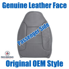 1992-1996 Ford Bronco XLT Replacement Leather Seat Cover: Passenger Side Lean Back, Gray