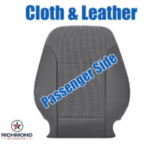 2013-2015 Chevy Malibu Replacement Cloth/Leather Seat Cover: Passenger Side Lean Back, Dark Gray
