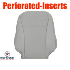 2008-2013 Toyota Highlander Replacement Leather Seat Cover: Driver Side Lean Back, Gray Perforated