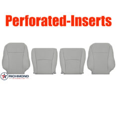 2008-2013 Toyota Highlander Replacement Leather Seat Covers: Driver & Passenger Complete, Gray Perforated