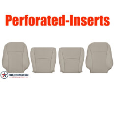2008-2013 Toyota Highlander Replacement Leather Seat Covers: Driver & Passenger Complete, Tan Perforated