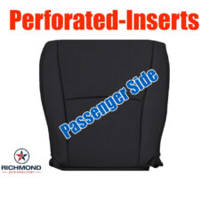 2008-2013 Toyota Highlander Replacement Leather Seat Cover: Passenger Side Bottom, Black Perforated