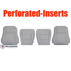 2014-2019 Toyota Highlander Limited Replacement Leather Seat Covers: Driver & Passenger Complete, Gray Perforated