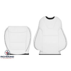 2021-2025 Tesla Model S Plaid Replacement Leather Seat Covers: Driver Side Complete, White Perforated