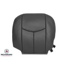 2003-2004 Chevy Avalanche LT LS Z71 Z66 Replacement Leather Seat Cover: Driver Side Bottom, Dark Gray