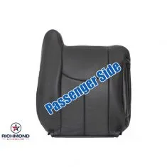 2003-2004 Chevy Avalanche LT LS Z71 Z66 Replacement Leather Seat Cover: Passenger Side Lean Back, Dark Gray