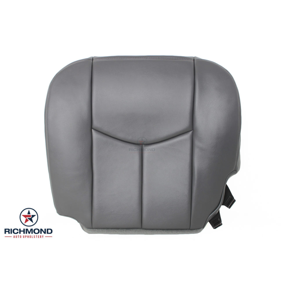 03  Chevy Silverado Driver Bottom Leather Seat Cover Dark Pewter Gray 