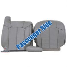 1999-2002 GMC Sierra SLT SLE Z71 Replacement Leather Seat Covers: Passenger Side Complete, Gray