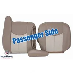 2003-2006 GMC Yukon & Yukon XL Denali Replacement Leather Seat Covers: Passenger Side Complete, 2-Tone Tan