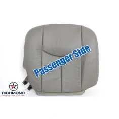 2003-2006 Chevy Tahoe & Suburban LT Z71 LS Replacement Leather Seat Cover: Passenger Side Bottom, Gray