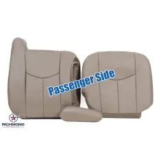 2003-2004 Chevy Avalanche LT LS Z71 Z66 Replacement Leather Seat Cover: Passenger Side Complete, Tan