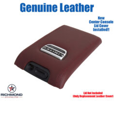 2011-2014 Ford F-150 Limited Replacement Genuine Leather Center Console Lid Cover, Red