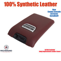 2011-2014 Ford F-150 Limited Replacement Synthetic Leather Center Console Lid Cover, Red