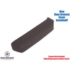 2017-2019 Ford F-250 Limited Replacement Genuine Leather Armrest Cover: Driver Side Door, Brown with Tan Stitching