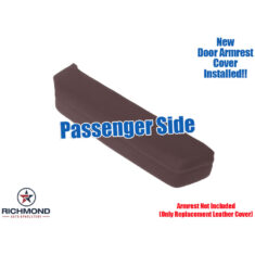 2019-2022 Ford F-250 Platinum Edition Replacement Genuine Leather Armrest Cover: Passenger Side Door, Marsala Brown with Dark Brown Stitching