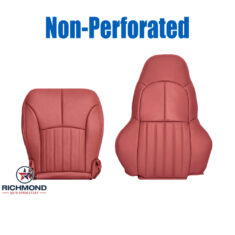 1997-1999 Chevy Corvette Replacement Leather Seat Covers: Driver Side Complete, Firethorn Red Non-Perforated