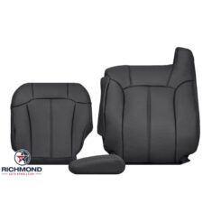 1999-2002 Chevy Silverado LT LS Z71 Replacement Leather Seat Covers: Driver Side Complete, Dark Gray