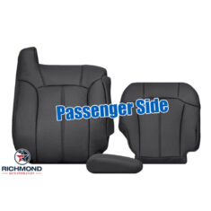 1999-2002 Chevy Silverado LT LS Z71 Replacement Leather Seat Covers: Passenger Side Complete, Dark Gray