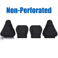 2001-2005 Mazda MX-5 Miata Replacement Leather Seat Covers: Driver & Passenger Complete, Black Non-Perforated
