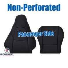 2001-2005 Mazda MX-5 Miata Replacement Leather Seat Covers: Passenger Side Complete, Black Non-Perforated