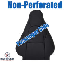 2001-2005 Mazda MX-5 Miata Replacement Leather Seat Cover: Passenger Side Lean Back, Black Non-Perforated