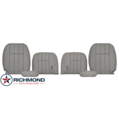 2010-2011 Ford Crown Victoria Replacement Leather Seat Covers: Driver & Passenger Complete, Light Gray
