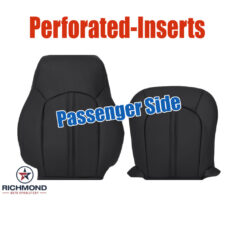 2008-2013 Cadillac CTS 4-Door Sedan Replacement Leather Seat Covers: Passenger Side Complete, Black Perforated