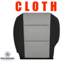 2008-2015 Nissan Titan Replacement Cloth Seat Cover: Driver Side Bottom, Black & Gray with Red Single Stitch