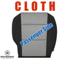 2008-2015 Nissan Titan Replacement Cloth Seat Cover: Passenger Side Bottom, Black & Gray with Red Single Stitch