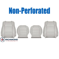 2010-2012 Ford Taurus Replacement Leather Seat Covers: Driver & Passenger Complete, Light Gray Non-Perforated