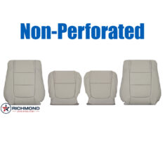 2011-2015 Ford Explorer XLT Replacement Leather Seat Covers: Driver & Passenger Complete, Light Gray Non-Perforated