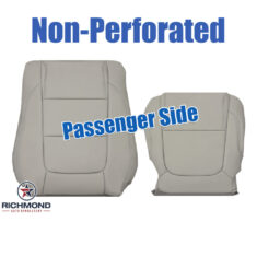 2011-2015 Ford Explorer XLT Replacement Leather Seat Covers: Passenger Side Complete, Light Gray Non-Perforated