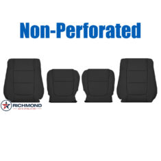 2011-2015 Ford Explorer XLT Replacement Leather Seat Covers: Driver & Passenger Complete, Black Non-Perforated