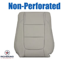 2011-2015 Ford Explorer XLT Replacement Leather Seat Cover: Driver Side Lean Back, Light Gray Non-Perforated