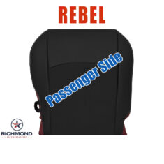 2013-2018 Dodge Ram 1500 Rebel Replacement Cloth/Leather Seat Cover: Passenger Side Bottom, Black & Red