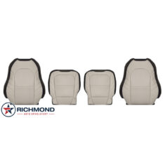 2020-2022 Ford F-250 Limited Replacement Perforated Leather Seat Covers: Driver & Passenger Complete, 2-Tone Tan & Black