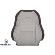 2017-2019 Ford F-250 Limited Replacement Perforated Leather Seat Cover: Driver Side Lean Back, 2-Tone Light Gray & Brown