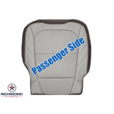 2017-2019 Ford F-250 Limited Replacement Perforated Leather Seat Cover: Passenger Side Bottom, 2-Tone Light Gray & Brown