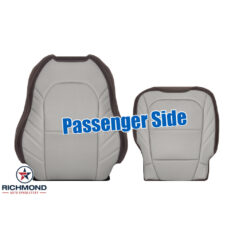 2017-2019 Ford F-250 Limited Replacement Perforated Leather Seat Covers: Passenger Side Complete, 2-Tone Light Gray & Brown