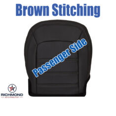 2017-2023 Mazda CX-5 Grand Touring Replacement Perforated Leather Seat Cover: Passenger Side Bottom, Black with Brown Stitching