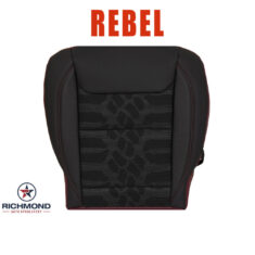 2019-2025 Dodge Ram 1500 Rebel Replacement Cloth/Leather Seat Cover: Driver Side Bottom, Black & Red