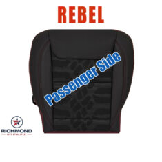2019-2025 Dodge Ram 1500 Rebel Replacement Cloth/Leather Seat Cover: Passenger Side Bottom, Black & Red