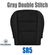 2020-2023 Toyota Tacoma SR5 Replacement Cloth Seat Cover: Driver Side Bottom, Black with Gray Double Stitch