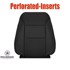 2022-2025 GMC Sierra 1500 SLT Replacement Leather Seat Cover: Driver Side Lean Back, Black Perforated