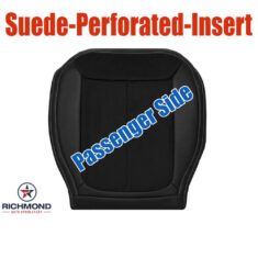 2021-2025 Jeep Grand Cherokee L Altitude Replacement Leather Seat Cover: Passenger Side Bottom, Black w/Suede Perforated Insert