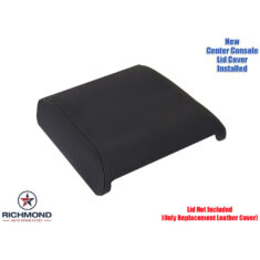 2021-2026 Ford F-150 RAPTOR Replacement Genuine Leather Center Console Lid Cover, Black with Brown Double Stitch